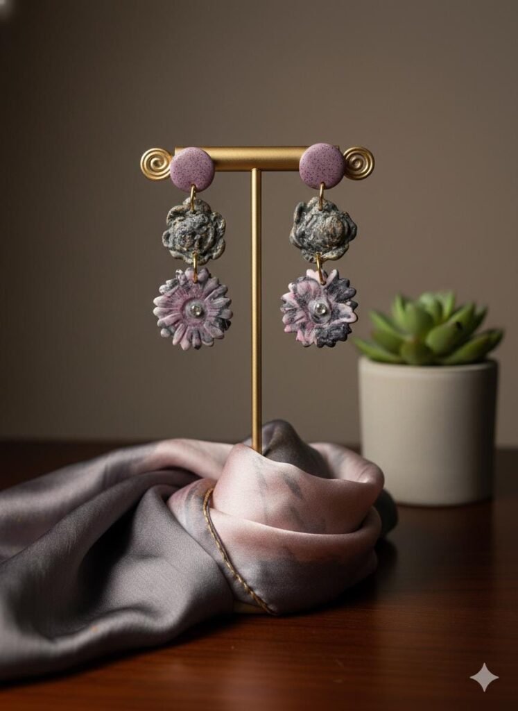 Pendientes Arcilla Polimérica muy ligeros, ideales para eventos especiales y para moda Sport, un regalo único y exclusivo