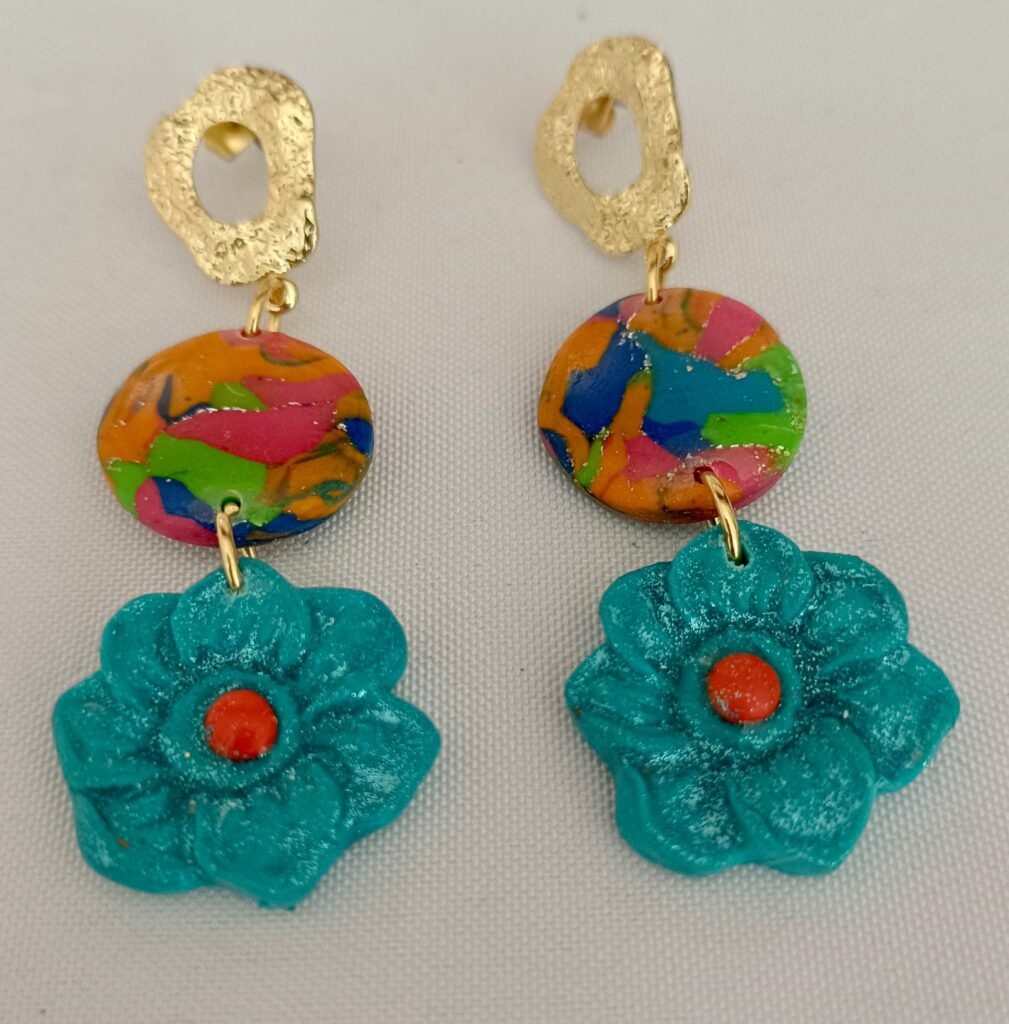 Espectaculares y alegres pendientes artesanales en Arcilla Polimerica y Acero Inoxidable